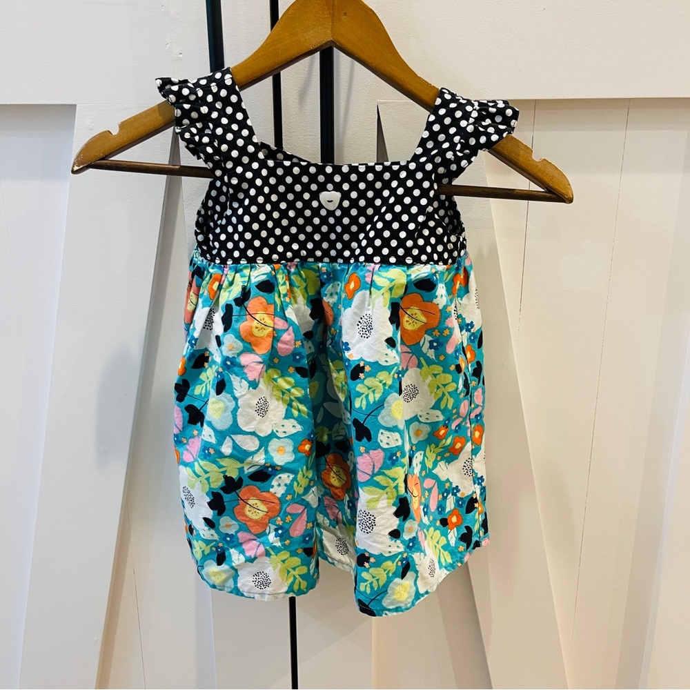 Girls boutique Floral and Polka Dot Dress/tunic 2